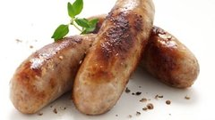 Cooked sausages with shamrock